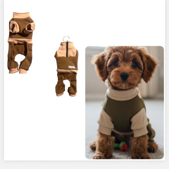 Jessica Simpson Dog Jogger Track Suit Brown and Tan - Picture 1 of 8